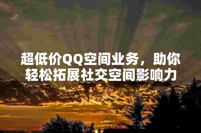 超低价QQ空间业务，助你轻松拓展社交空间影响力。