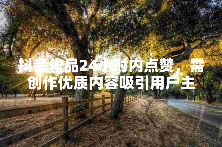 抖音作品24小时内点赞，需创作优质内容吸引用户主动点赞。