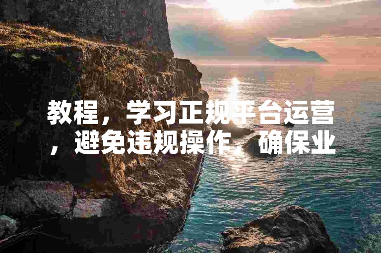 教程，学习正规平台运营，避免违规操作，确保业务合法合规。