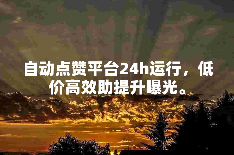 自动点赞平台24h运行，低价高效助提升曝光。