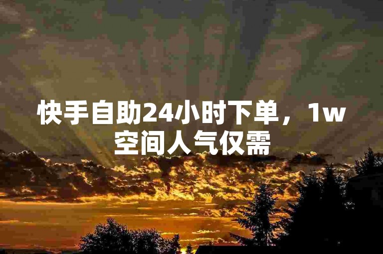 快手自助24小时下单，1w空间人气仅需5元。