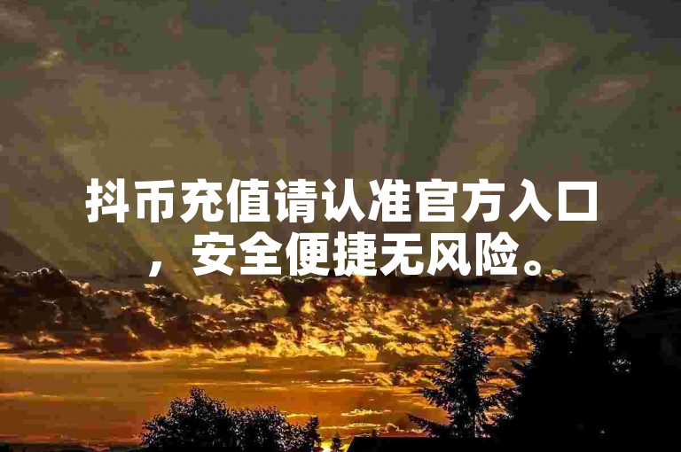 抖币充值请认准官方入口，安全便捷无风险。