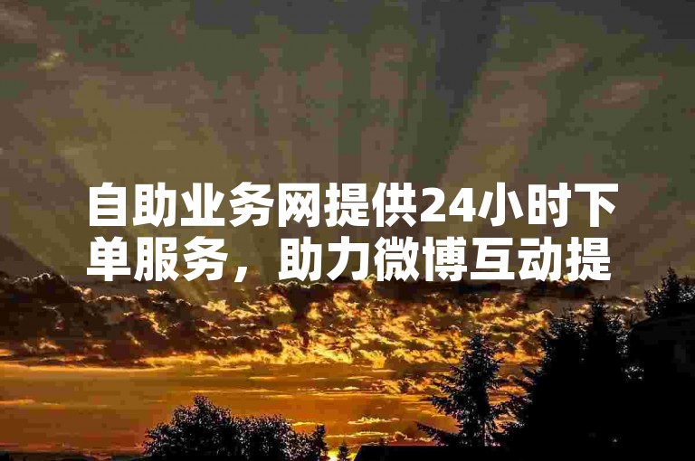 自助业务网提供24小时下单服务，助力微博互动提升。