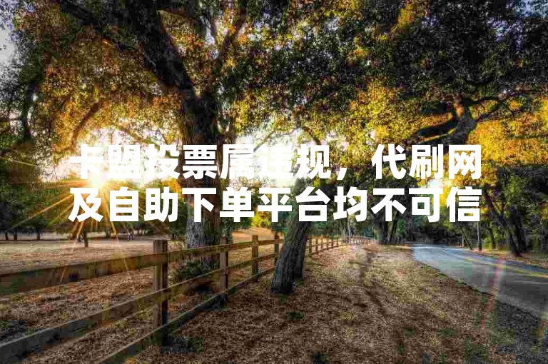 卡盟投票属违规，代刷网及自助下单平台均不可信。