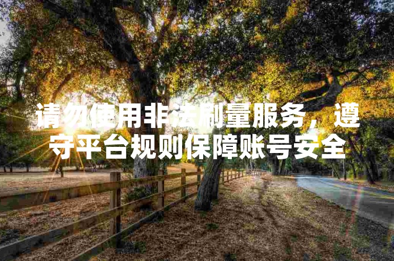 请勿使用非法刷量服务，遵守平台规则保障账号安全。