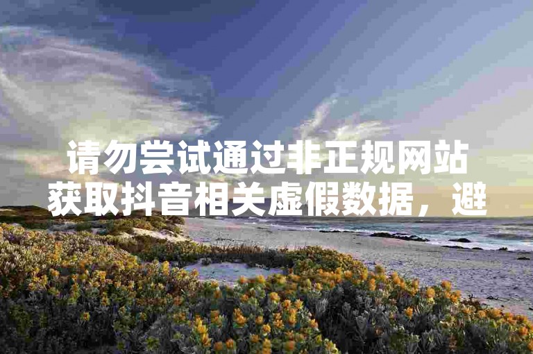 请勿尝试通过非正规网站获取抖音相关虚假数据，避免违规风险。