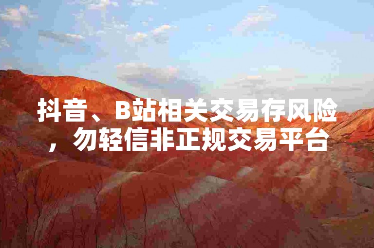 抖音、B站相关交易存风险，勿轻信非正规交易平台及网站。
