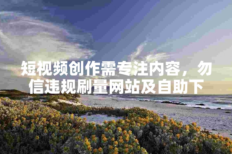 短视频创作需专注内容，勿信违规刷量网站及自助下单服务。