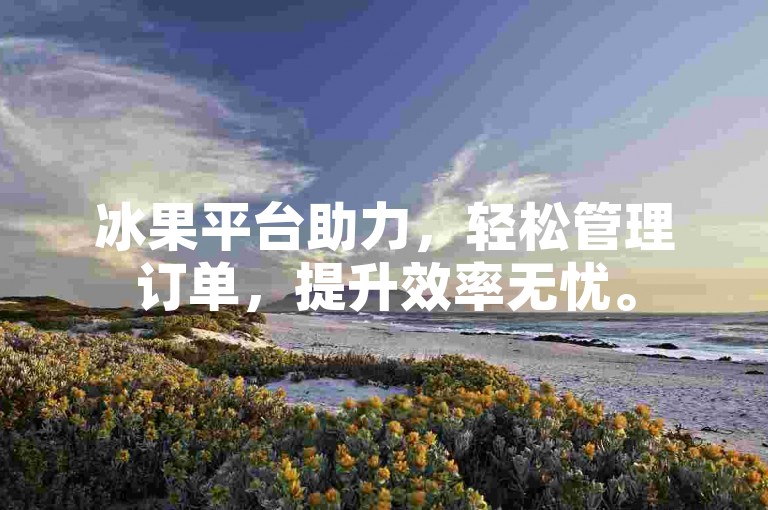 冰果平台助力，轻松管理订单，提升效率无忧。