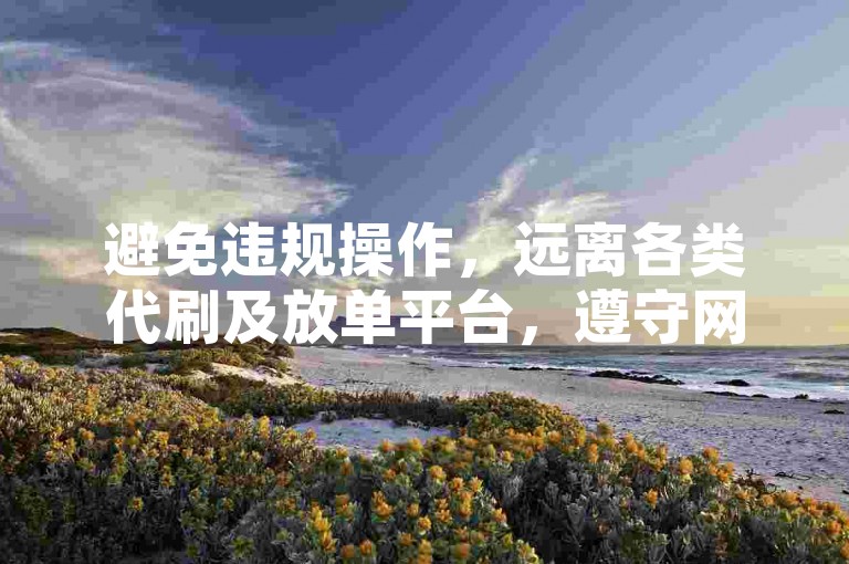 避免违规操作，远离各类代刷及放单平台，遵守网络规则。