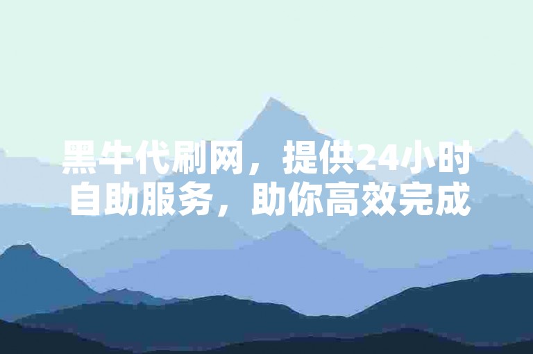 黑牛代刷网，提供24小时自助服务，助你高效完成各类业务需求。