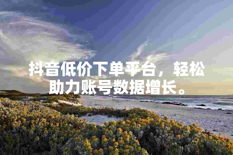 抖音低价下单平台，轻松助力账号数据增长。