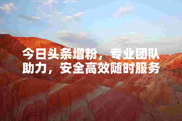 今日头条增粉，专业团队助力，安全高效随时服务。