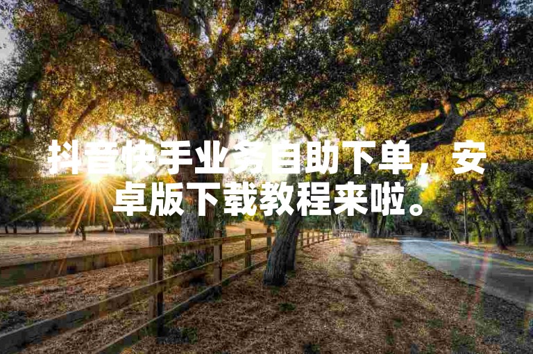 抖音快手业务自助下单，安卓版下载教程来啦。