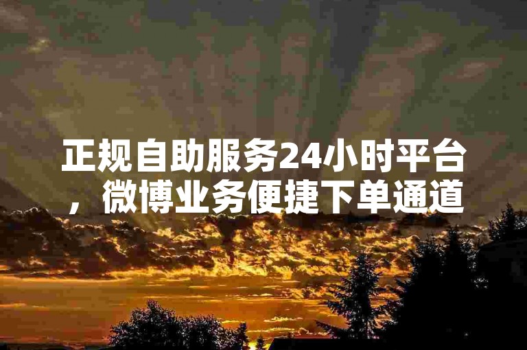 正规自助服务24小时平台，微博业务便捷下单通道。
