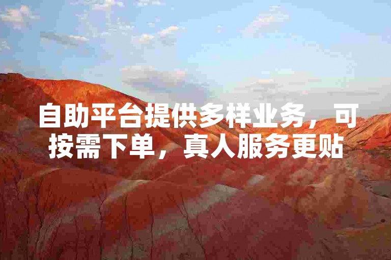 自助平台提供多样业务，可按需下单，真人服务更贴心。