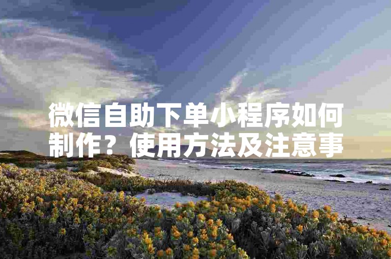 微信自助下单小程序如何制作？使用方法及注意事项详解。