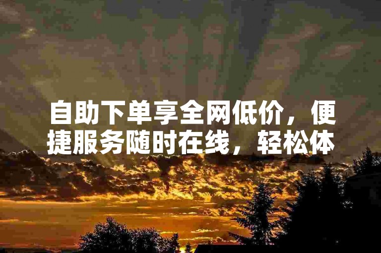 自助下单享全网低价，便捷服务随时在线，轻松体验高效流程。