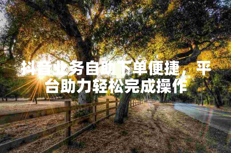 抖音业务自助下单便捷，平台助力轻松完成操作