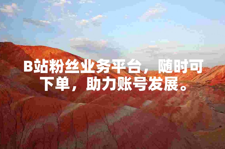 B站粉丝业务平台，随时可下单，助力账号发展。