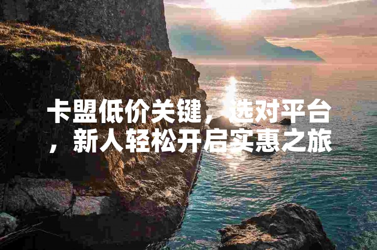 卡盟低价关键，选对平台，新人轻松开启实惠之旅！