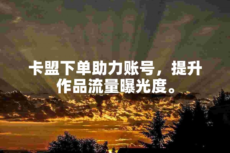 卡盟下单助力账号，提升作品流量曝光度。
