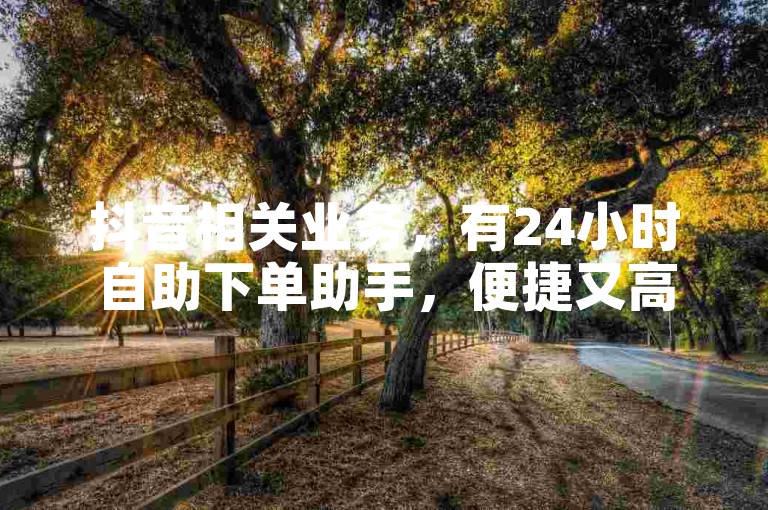 抖音相关业务，有24小时自助下单助手，便捷又高效。