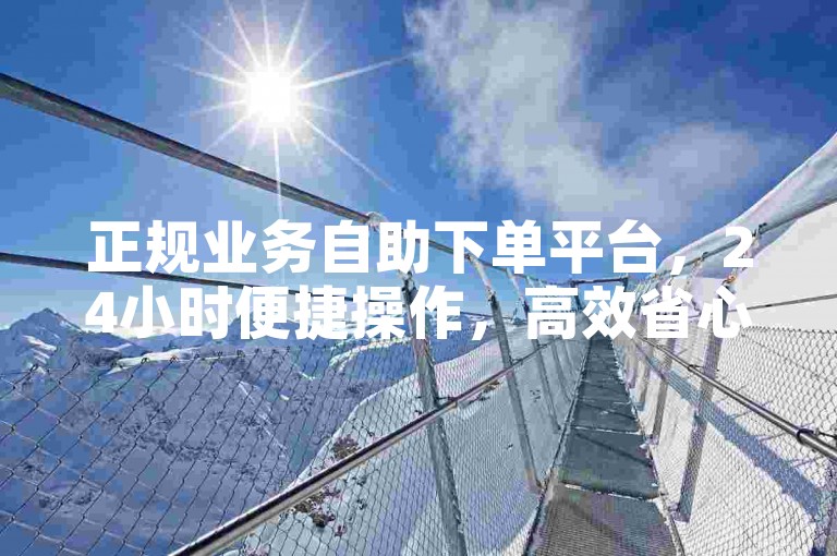 正规业务自助下单平台，24小时便捷操作，高效省心。