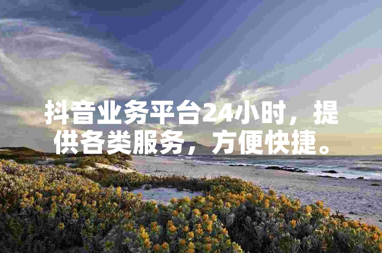 抖音业务平台24小时，提供各类服务，方便快捷。