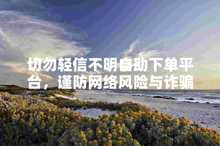 切勿轻信不明自助下单平台，谨防网络风险与诈骗。
