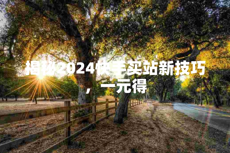 揭秘2024快手买站新技巧，一元得500攻略来袭！