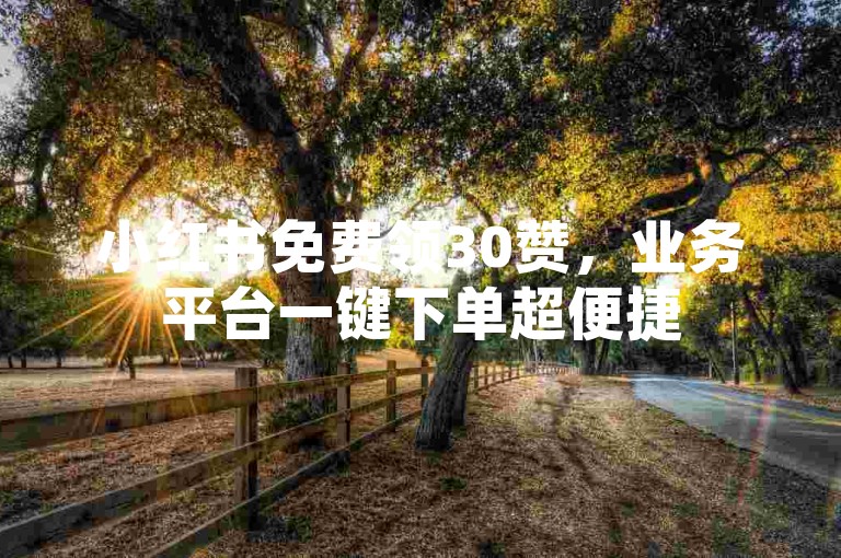 小红书免费领30赞，业务平台一键下单超便捷