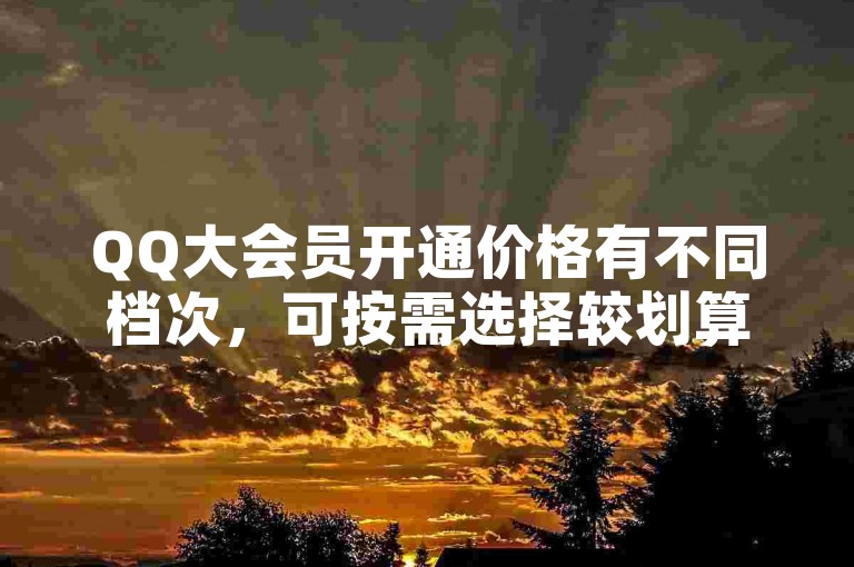 QQ大会员开通价格有不同档次，可按需选择较划算方案。