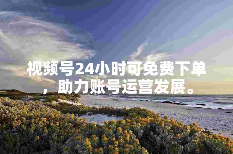 视频号24小时可免费下单，助力账号运营发展。