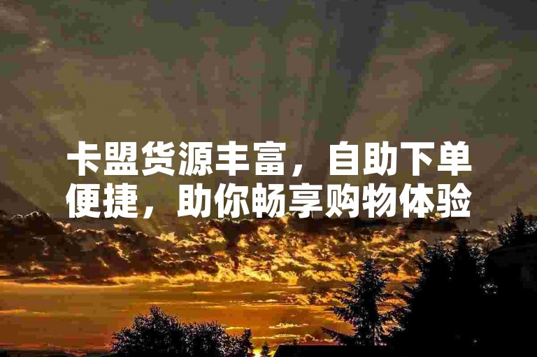 卡盟货源丰富，自助下单便捷，助你畅享购物体验。