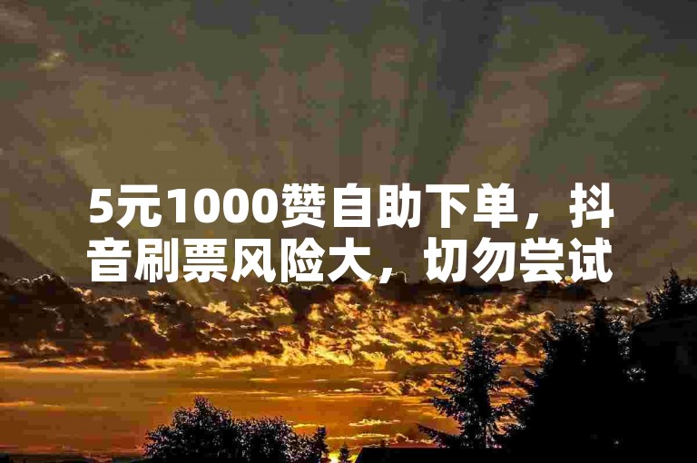 5元1000赞自助下单，抖音刷票风险大，切勿尝试！