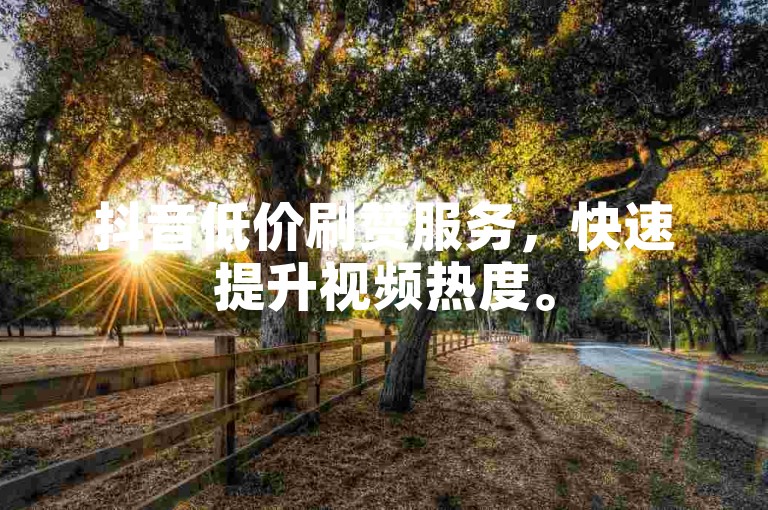 抖音低价刷赞服务，快速提升视频热度。