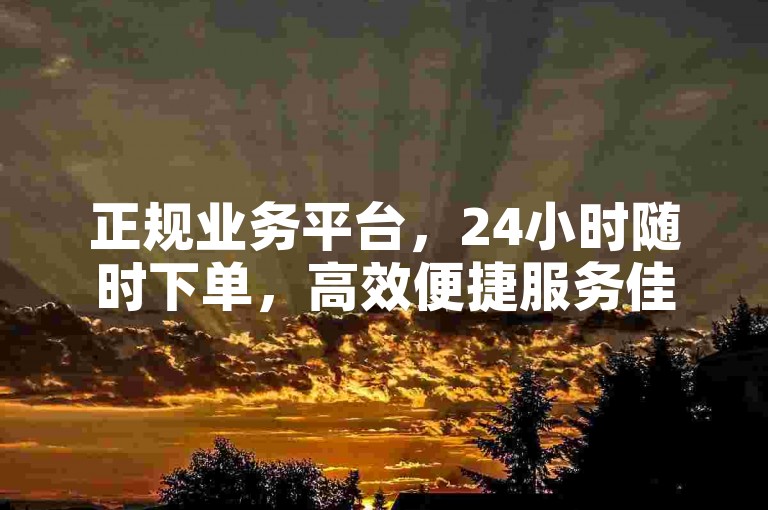 正规业务平台，24小时随时下单，高效便捷服务佳。