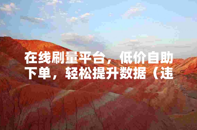 在线刷量平台，低价自助下单，轻松提升数据（违规行为，请勿尝试）。