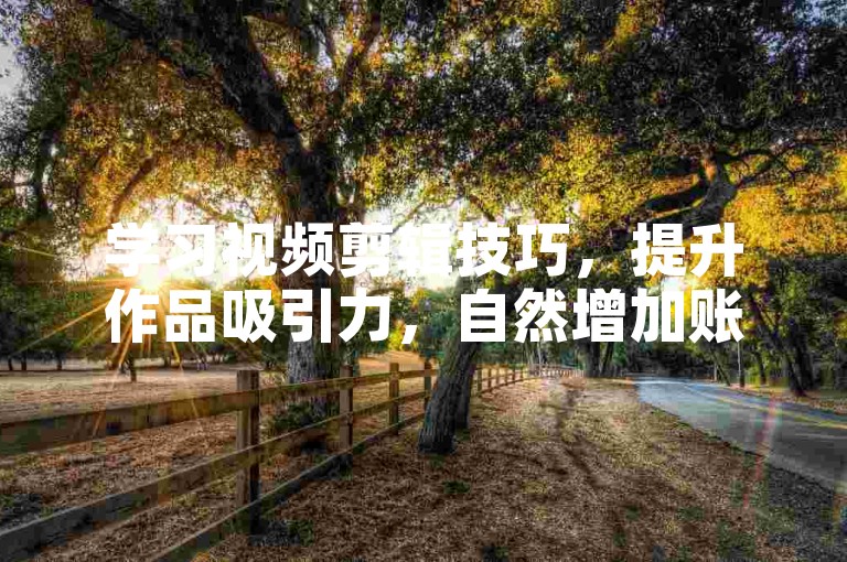 学习视频剪辑技巧，提升作品吸引力，自然增加账号关注度。
