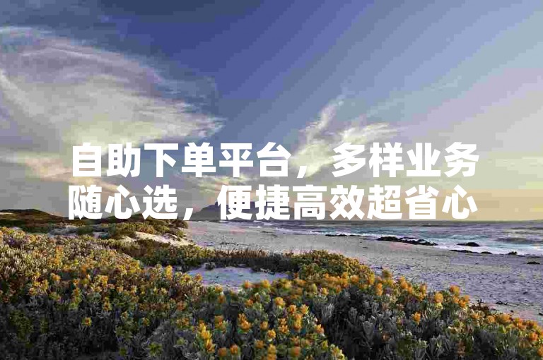 自助下单平台，多样业务随心选，便捷高效超省心。