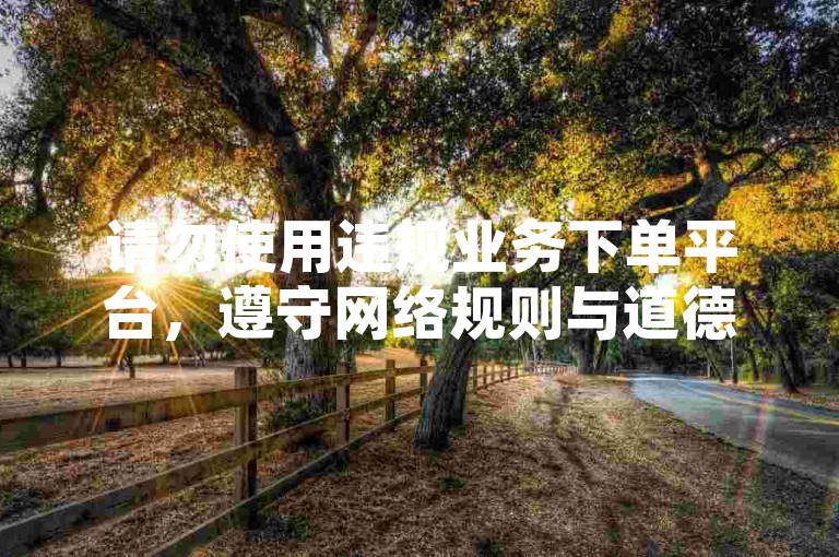 请勿使用违规业务下单平台，遵守网络规则与道德。