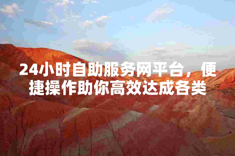 24小时自助服务网平台，便捷操作助你高效达成各类需求。
