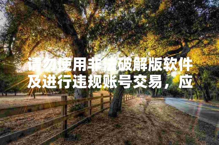请勿使用非法破解版软件及进行违规账号交易，应遵守法律和平台规定。