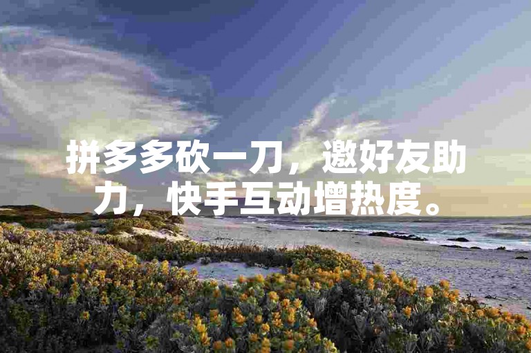 拼多多砍一刀，邀好友助力，快手互动增热度。
