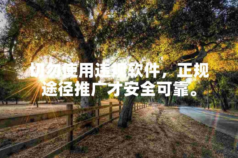 切勿使用违规软件，正规途径推广才安全可靠。