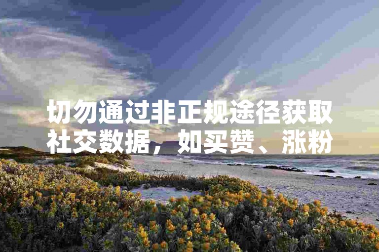 切勿通过非正规途径获取社交数据，如买赞、涨粉等违规操作。