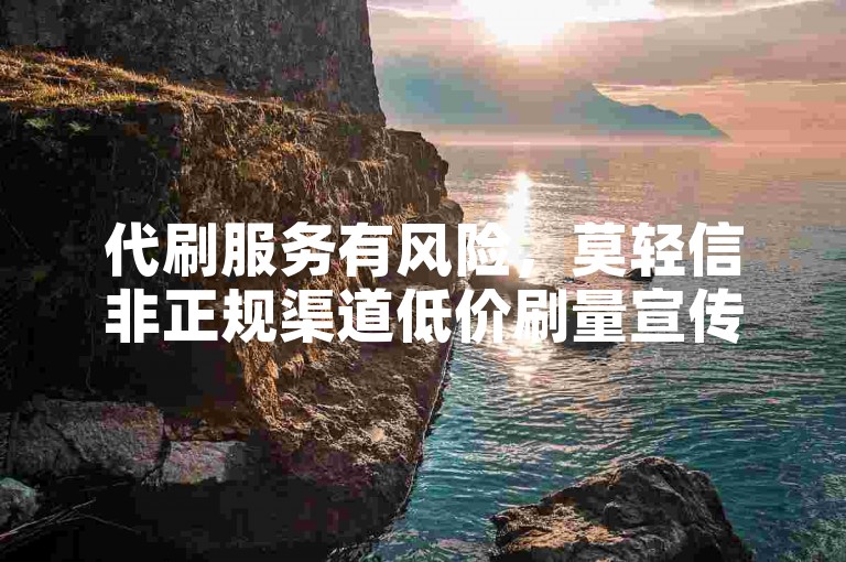 代刷服务有风险，莫轻信非正规渠道低价刷量宣传。