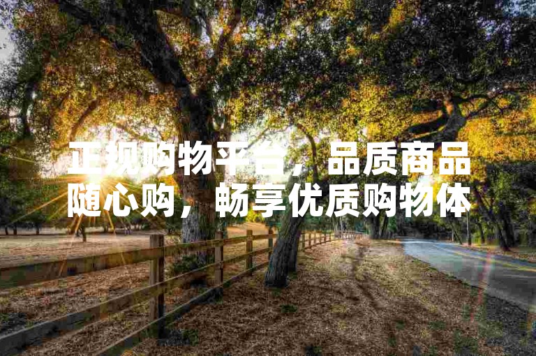 正规购物平台，品质商品随心购，畅享优质购物体验。