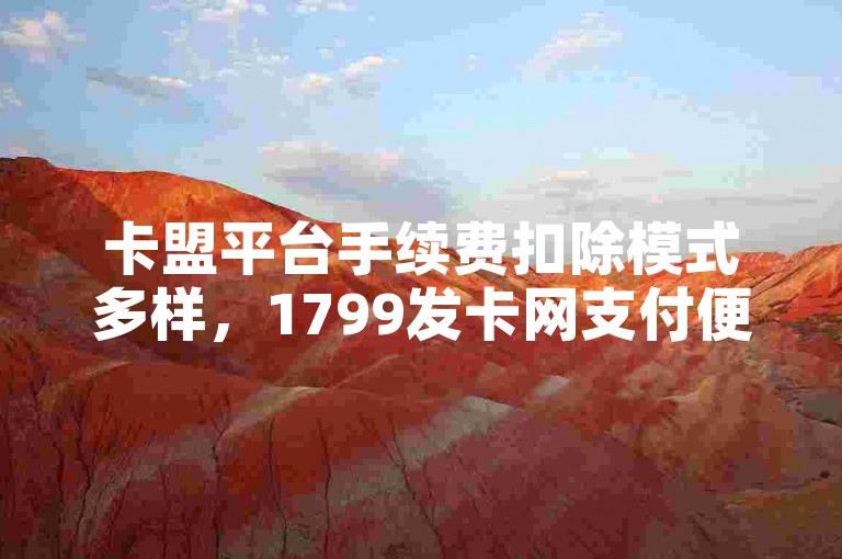 卡盟平台手续费扣除模式多样，1799发卡网支付便捷，crm播放具特色